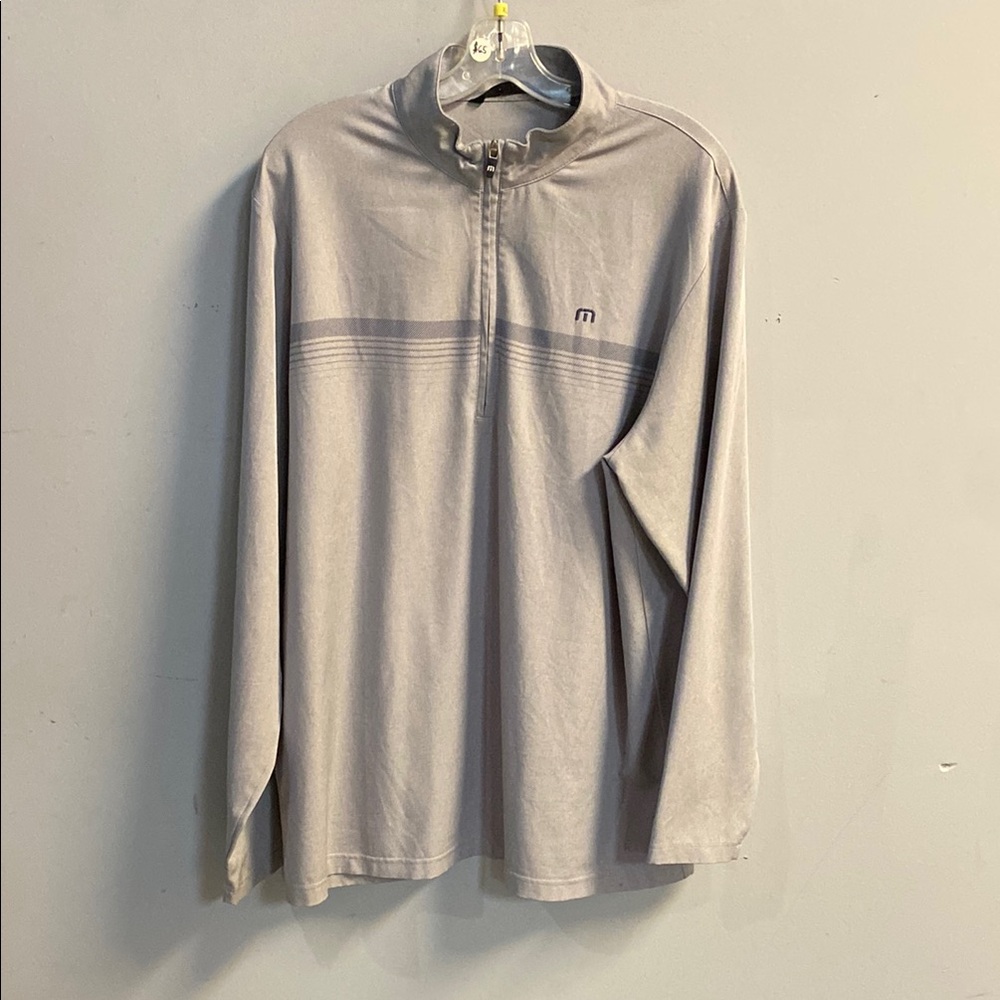 Travis Mathew Gray Quarter zip Sweater with Stand-Up Collar